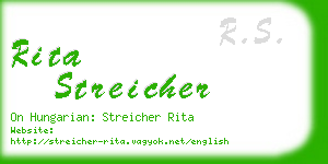 rita streicher business card